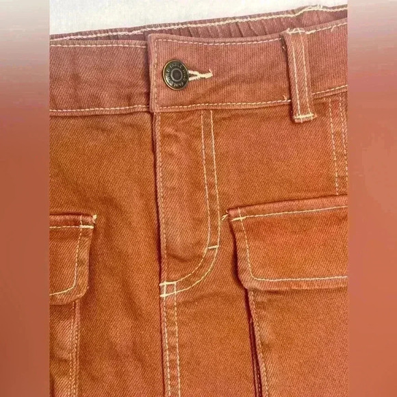 Women's Denim Cargo Mini Skirt Wild Fable color brown - Picture 7 of 16